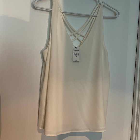 NWT EXPRESS XS White Strappy Back Tank Top - Picture 3 of 5